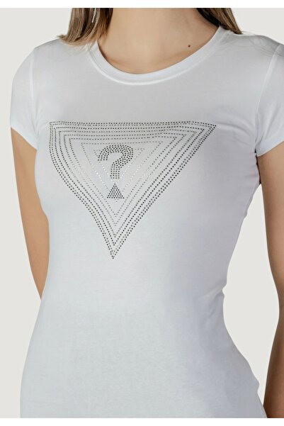 Guess Γυναικείο μπλουζάκι με λευκό λογότυπο Ombré Triangle