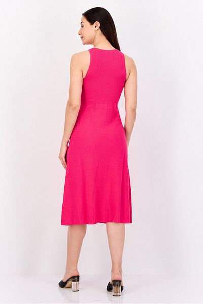 Esprit Women Ribbed Midi Dress, Pink