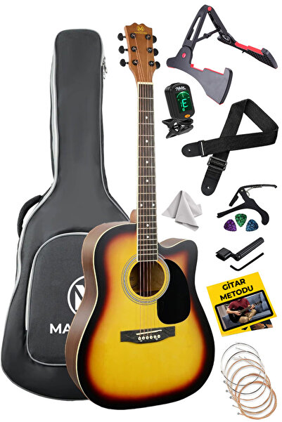 Maxword MCG-650SB Yüksek Kaliteli Ağaç Akustik Gitar Full Set