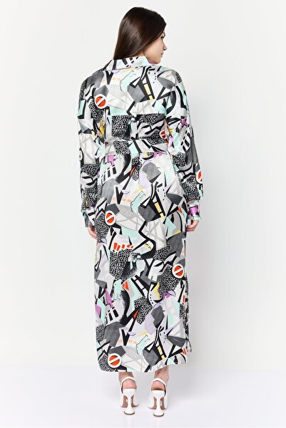 Esprit Women Allover Print Belted Maxi Dress, Multicolor