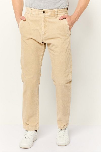 Esprit Men Straight Fit Corduroy Chino Pants, Beige