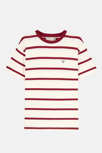WWF Market Panda Striped T-Shirt - Red/Beige