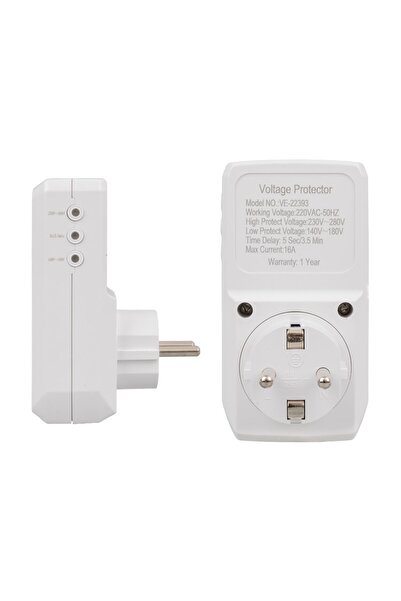 harry 3520 Watt 16 Amper Digital Göstergeli Akım Korumalı Tekli Priz Çocuk Korumalı