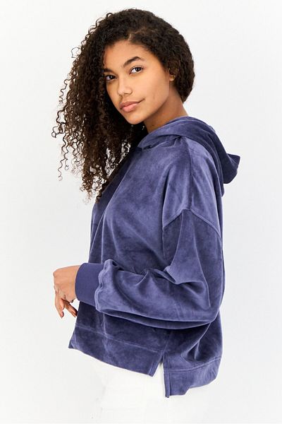 aerie Women Petite Fleece Hoodie, Blue
