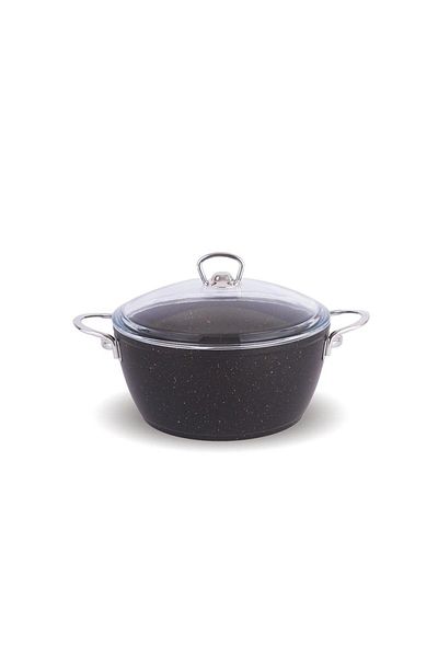 FMS G1004Glxs 24cm Deep Black Metal Granite Pot