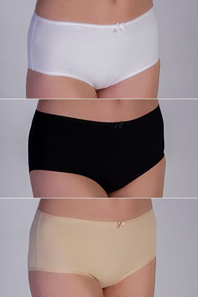 C&City 3-пакет бавовняних трусів 5003 Чорний/Білий/Тілесний