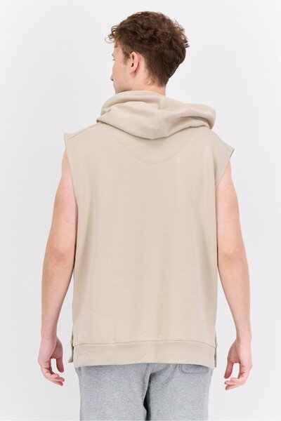 adidas Men Sportswear Fit Sleeveless Outdoor Hoodie, Taupe