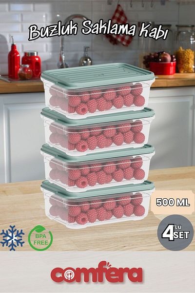 BAGER MARKET 500 ml 4 Color Brush Containers, Can Be Used in Surface Organization Seat and Cold Kitchen.