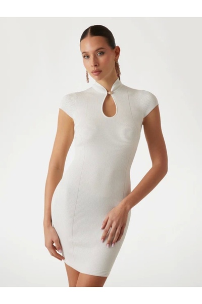 Guess ES SS MALIA SWTR DRESS Kadın Beyaz Elbise W5GK46Z3L10-G012