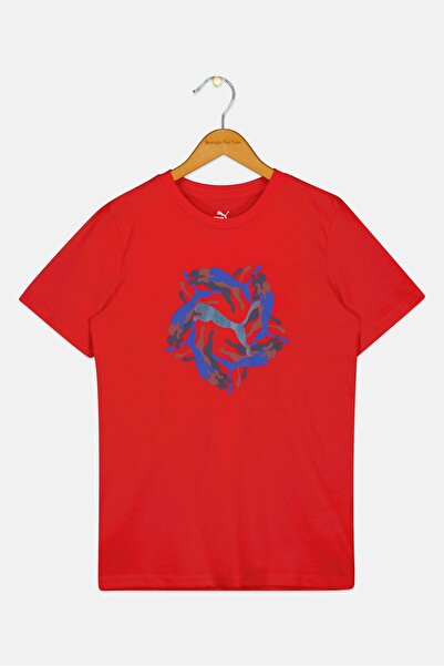 Puma Kids Boy Sportswear Fit Short Sleeves Outdoor T-shirt, Red