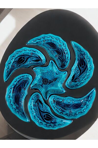 qtahya homes queen of kütahya Dekoratif Çerezlik Rüzgargülü 8 Parça