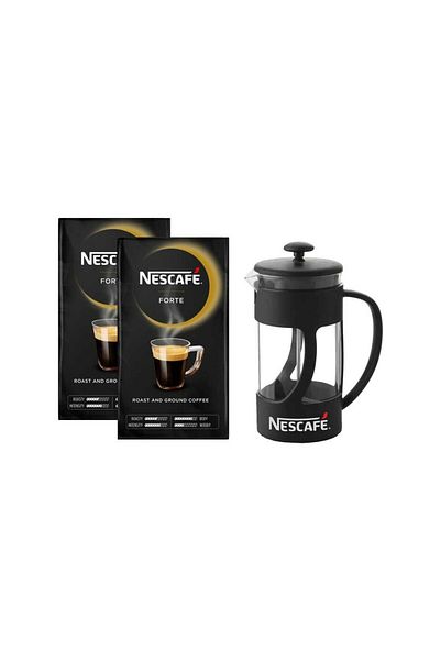 Nestle Forte Ground Filter Coffee 500Gr X 2 Pcs + French Press