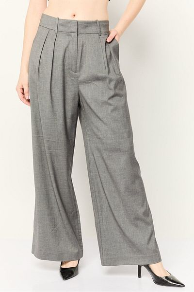 Esprit Women Regular Fit Straight Pants, Grey