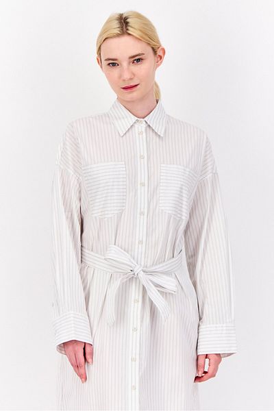 Esprit Women Yarn Dye Shirt Dress, Multicolor