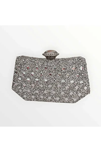 ŞAH Shah Stone Women Crystal Evening Dress Bag El & Arm with Chain