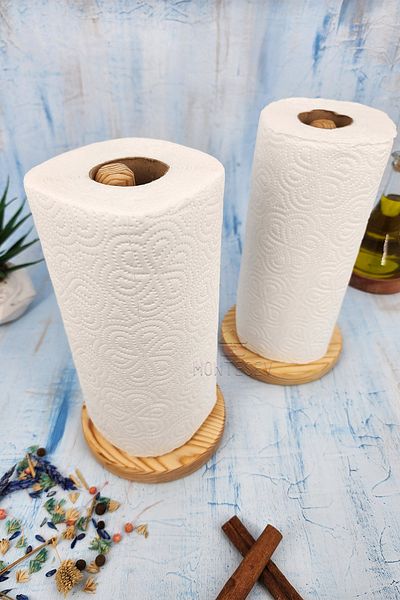 MONTESEV 2Pcs Wooden Pine Tree Paper Towel Holder Wooden Napkin Holder Kitchen Organizer