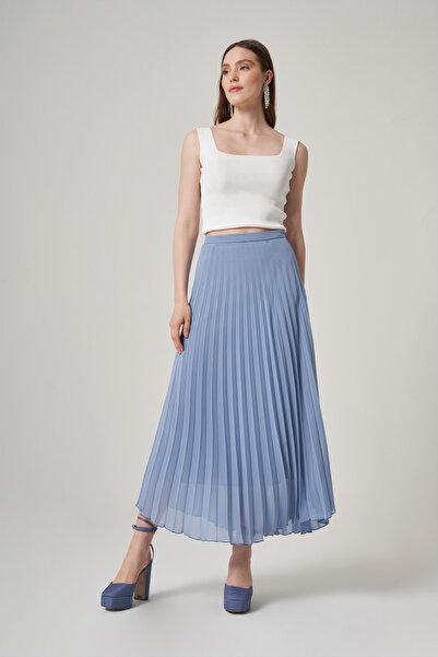 Mimya Mavi Pilisoley Şifon Etek 4715