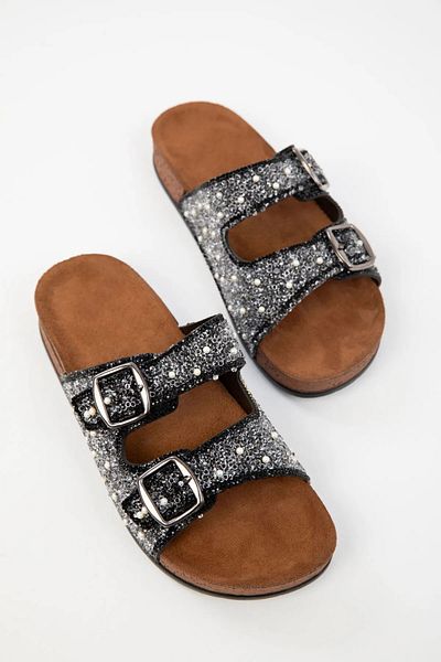Pienn Summer Women's Orthopedic Stone Pool Daily Double Buckle Slippers