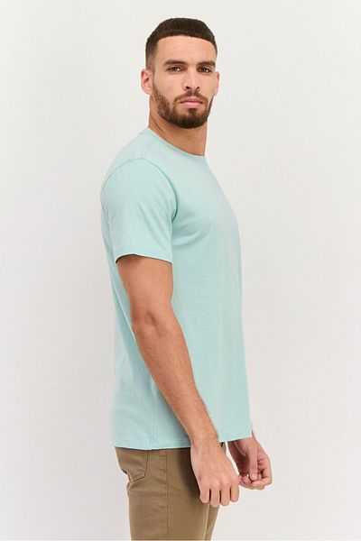 GAP Men Crew Neck Short Sleeves Brand Logo T-shirt, Aqua