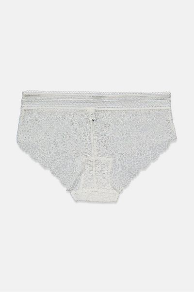Etam Women Lace Sorbet Shorty Panty, White