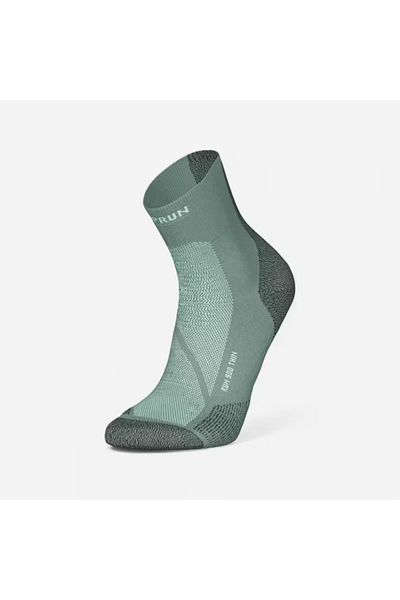 Decathlon Тънки чорапи - средна дължина до глезена - за бягане - зелени - Kiprun Run900