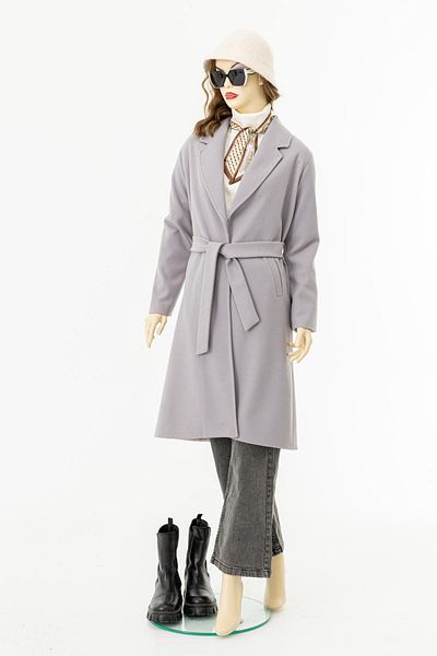 GiyinGo Belted Anthracite Thin Stash Coat
