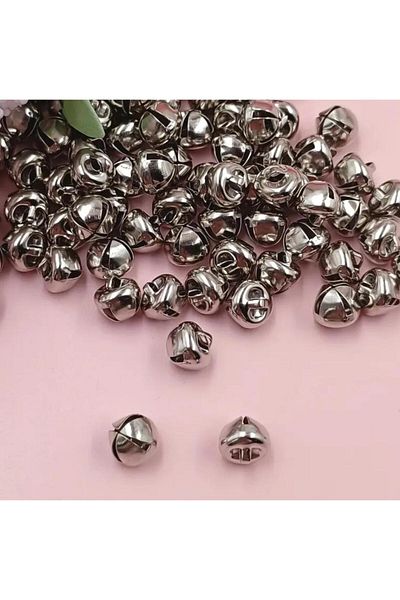 OZN AKSESUAR Silver Shiny Handled Handbell - Animal Leash, Amigurumi and Night Tambourine 20mm 20 Pieces