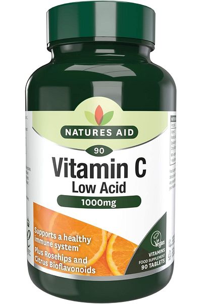 Natures Aid Vitamin C Low Acid 1000mg, 90 Tablets