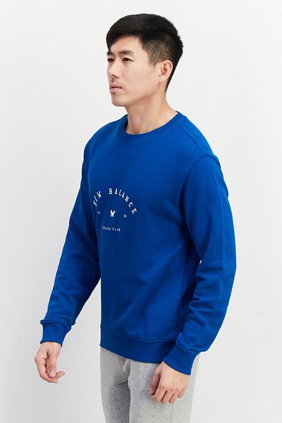 New Balance Men Sportswear Fit Long Sleeve Outdoor Sweatshirt, Blue