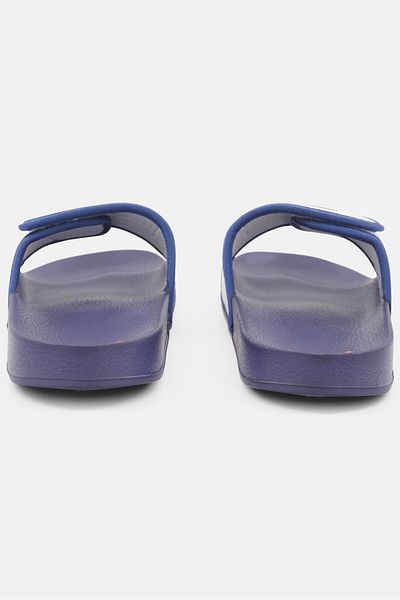 Levi's Men Brand Logo Slip On Slides, Navy/White