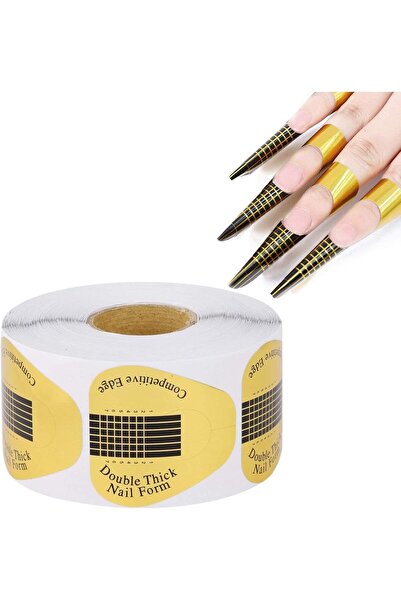 LA PERLA TECH 500 قطعة من ملصقات دليل أشكال تمديد الأظافر، وورق نصائح فن الأظ...