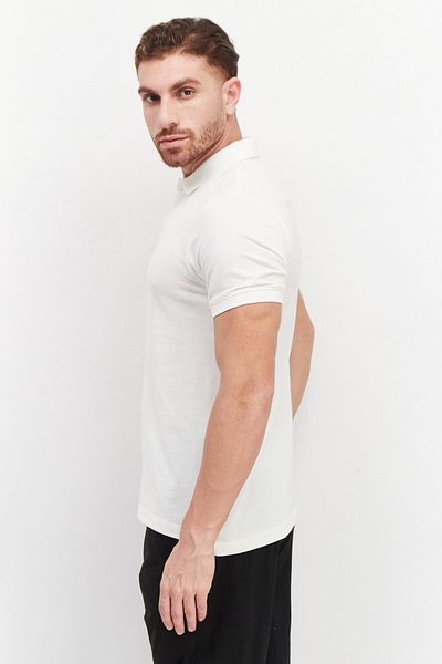 Vince Camuto Men Regular Fit Embroidered Short Sleeves Polo Shirts, Ivory