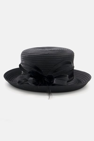 Bellissima Women Feather Flower Hat, Black