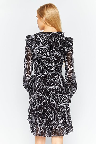 Michael Kors Women Printed Mini Dress, Black