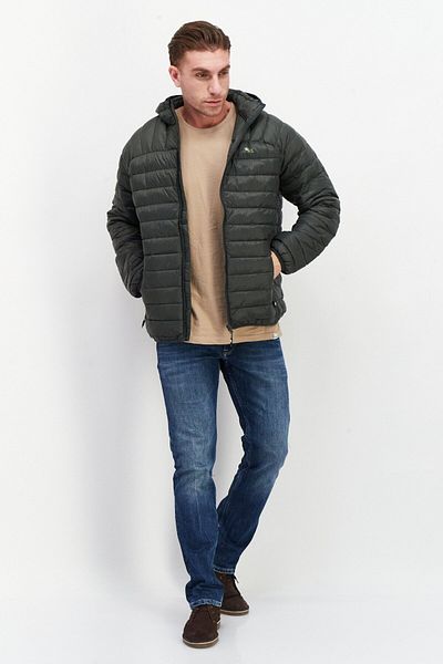 Trespass Men Full Zip Plain Puffer Jacket, Olive