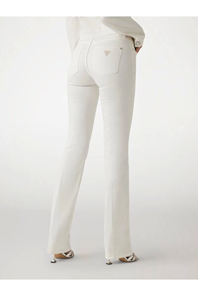 Guess SEXY STRAIGHT Kadın Beyaz Pantolon W5GA15D5N71-CLPS