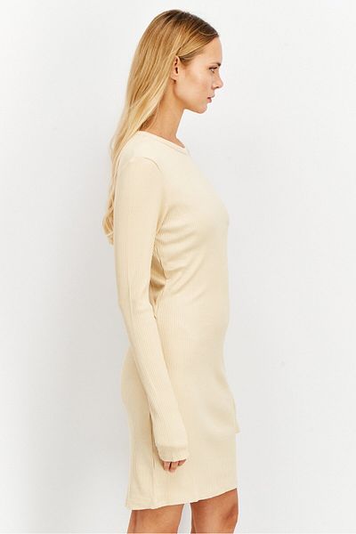 NA-KD Women Textured Back Detail Mini Dress, Beige