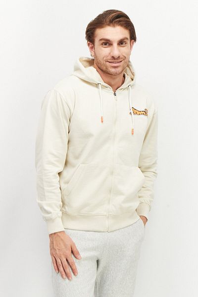 Le tigre Men Hooded Brand Logo Sweatshirt, Cream