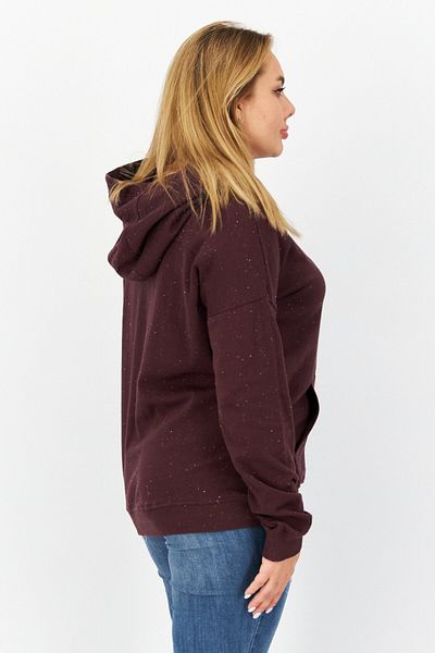 Marc New York Women Hooded Textured Sweatshirt, Maroon