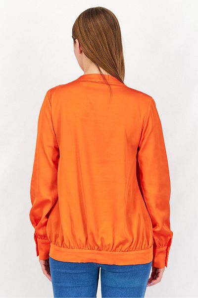 NA-KD Women V-neck Long Sleeve Plain Top, Orange