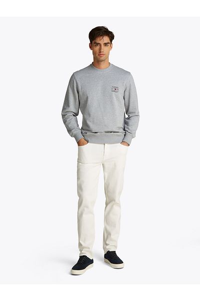 Tommy Hilfiger Tommy Hilfiger Men Grey Heather Bc04 Vol32 Stack Crew Neck Sweatshirt