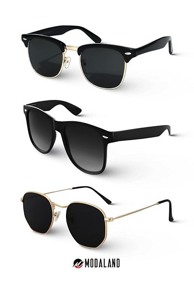 ModaLand New Unisex 3-piece Rectangular Sunglasses Set - Deal and Luxury