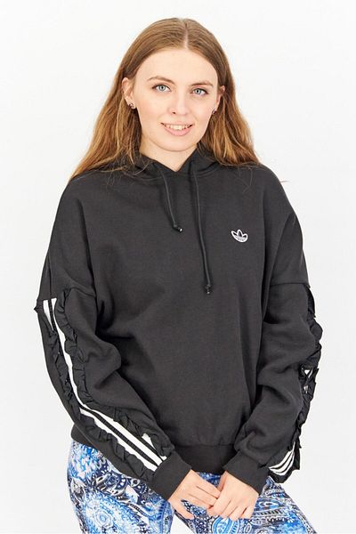 adidas Women Sportswear Fit Embroidered Logo Hooded Sweatshirt, Black
