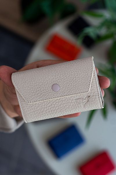 Garbalia Lucas Genuine Leather Accordion Model Beige Unisex Card Holder with Lots of Eyes