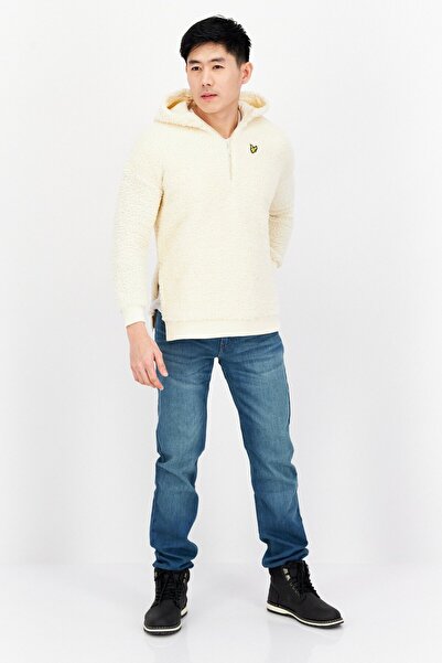 Lyle & Scott Men Hooded Fleece Long Sleeves Sweatshirt, Off White