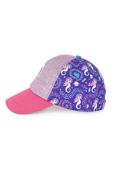 Milk & Moo Milk&Moo Ayris 7-10 Years Old Girl's Hat - Unicorn Themed, Glitter, Pink-Purple, Adjustable Summer