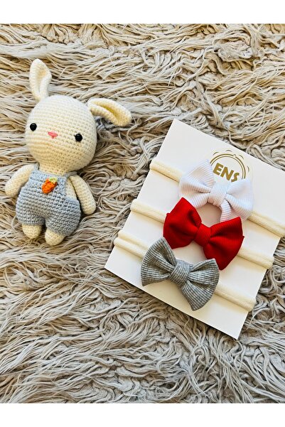 enes baby مجموعة من 3 باندانا ملونة مع مطاط مرن