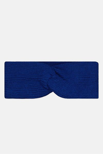 ZERO Women Twisted Knitted Scarves 11 H x 26 L cm, Blue