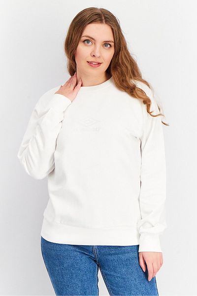 UMBRO Women Sportswear Fit Embroidered Sweatshirt, White