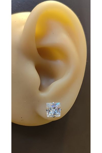 FG KONNİCHİWA 100% Steel Double Earrings Stainless Steel Blackened Patterned Icon Earrings (2 Pieces)